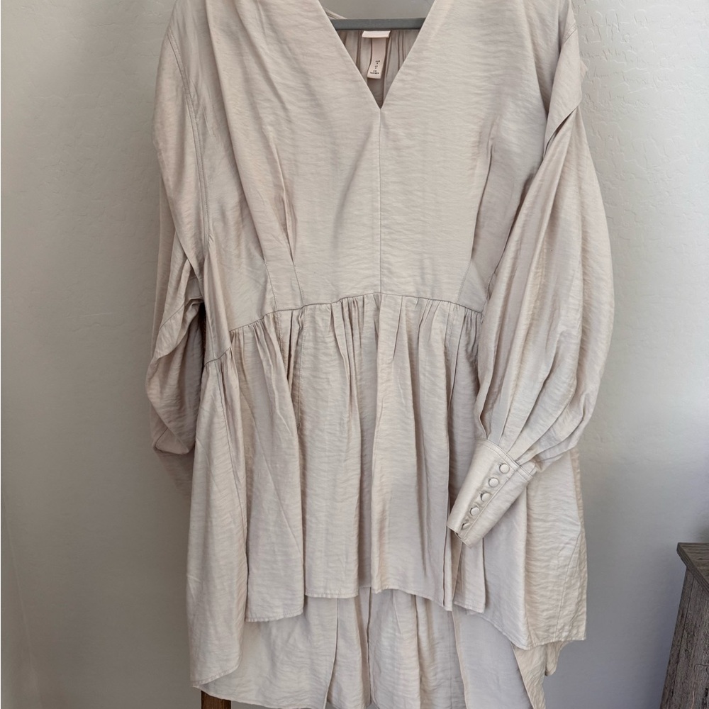 Elegant Cream V-Neck dress